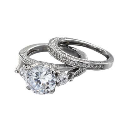Unique Cathedral Style White Gold Channel Zircon Engagement Ring