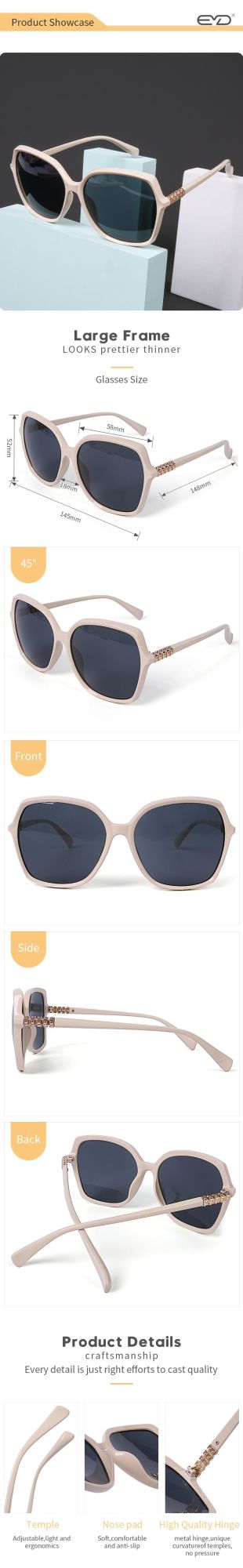 PC Frame Sunglasses Street Style Sun Glasses Retro Women Square Lens Dark Glasses