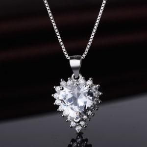 Yaeno Jewelry Factory Wholesale Fashion 925 Sterling Silver CZ Stone Heart Pendant for Women