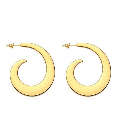 2021 Trendy Spiral Shape Design Huggie Earrings Customized Jewelry Earrings