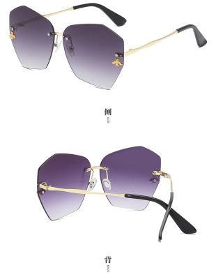 Eyewear New Style Big Frame One Piece Shades Sunglasses Women Flat Top Thick Frame Sun Glasses Sunglasses