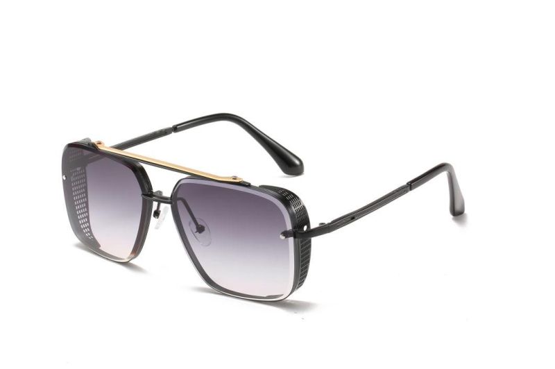 2020 No MOQ Vintage Square Metal Ocean Lens Sunglasses