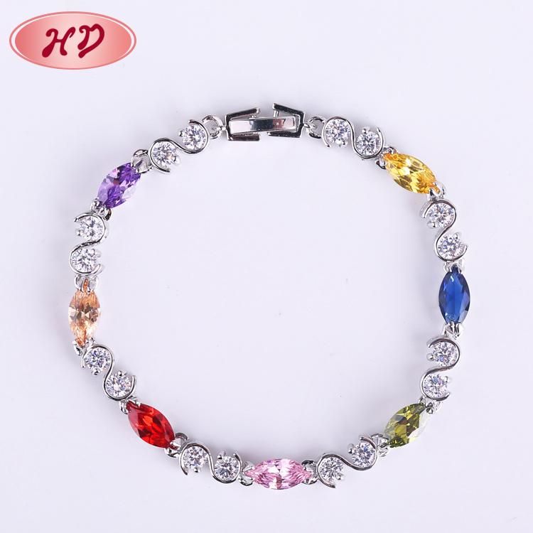Fashion Luxury Rhodium Color Jewelry Charm Bracelet