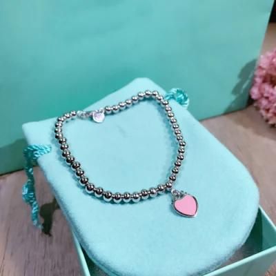 2020 Year Fashion Jewelry Alloy Bead Bracelet with Pink Love