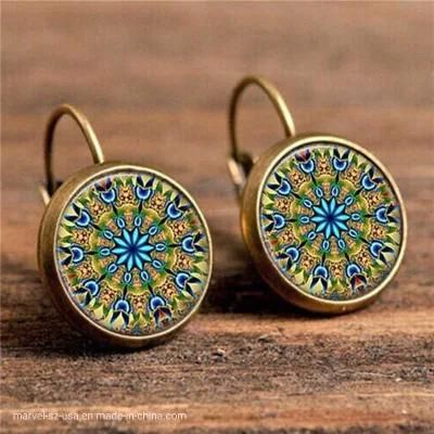 Flower Fashion Drop Earrings Girl Gift Round Earings Vintage Jewelry