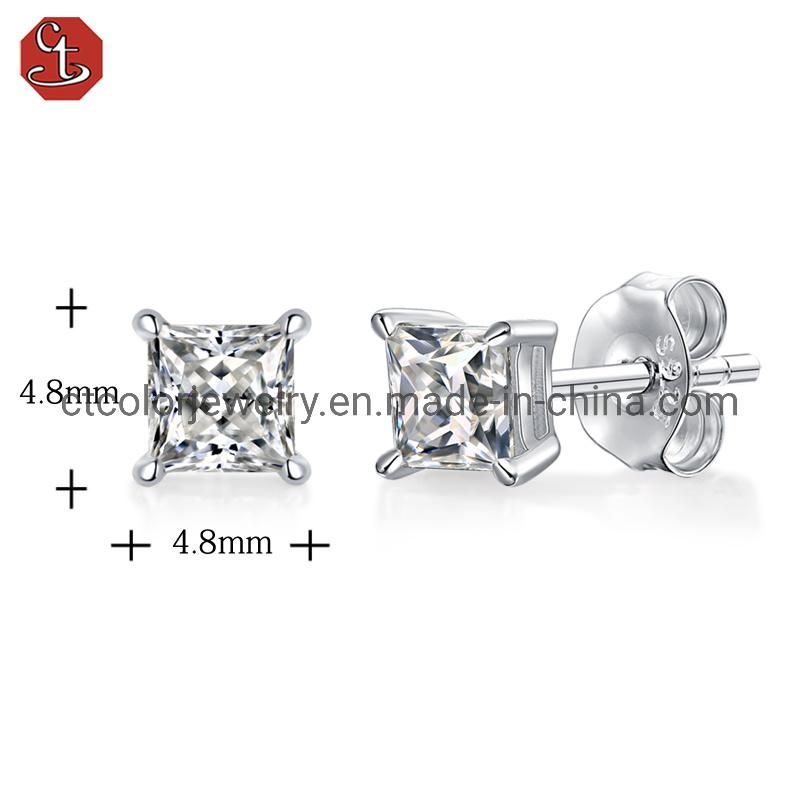 2021 Fashion jewelry natural Moissanite simple style ear studs for girls