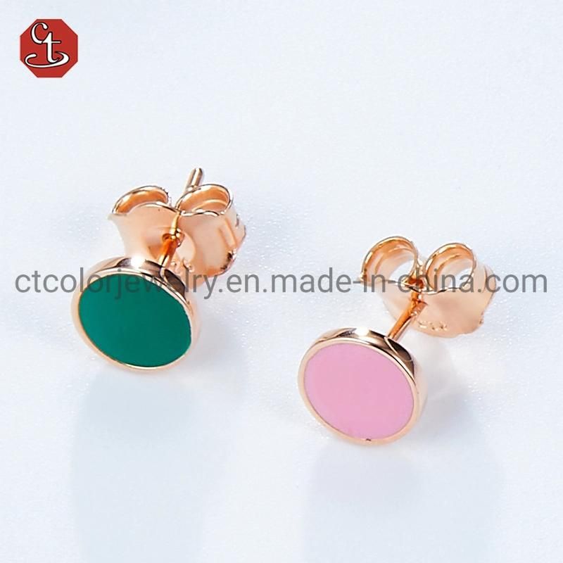 High Quality 925 Sterling Silver Minimal Jewelry Fashion Accessories Jewelry Enamel Earring
