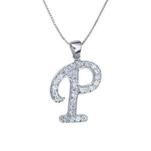 925 Sterling Silver Letter P Pendant Necklace