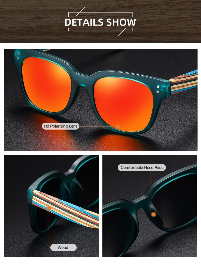 Fashion Sunglasses Eyeglasses Five Colors PC Frame and Colored Wooden Temple