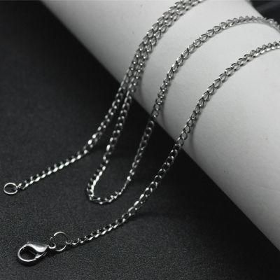 Wholesale Fashion Stainless Steel Jewelry Necklace Square Line Cuban Chain