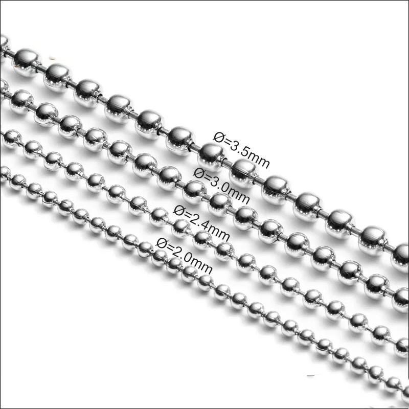2mm 3mm 5mm Diameter Stainless Steel Ball Bead Chain