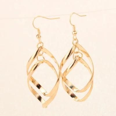 Diamond Multilayer Earrings Double Ring Classic Fashion Alloy Earrings