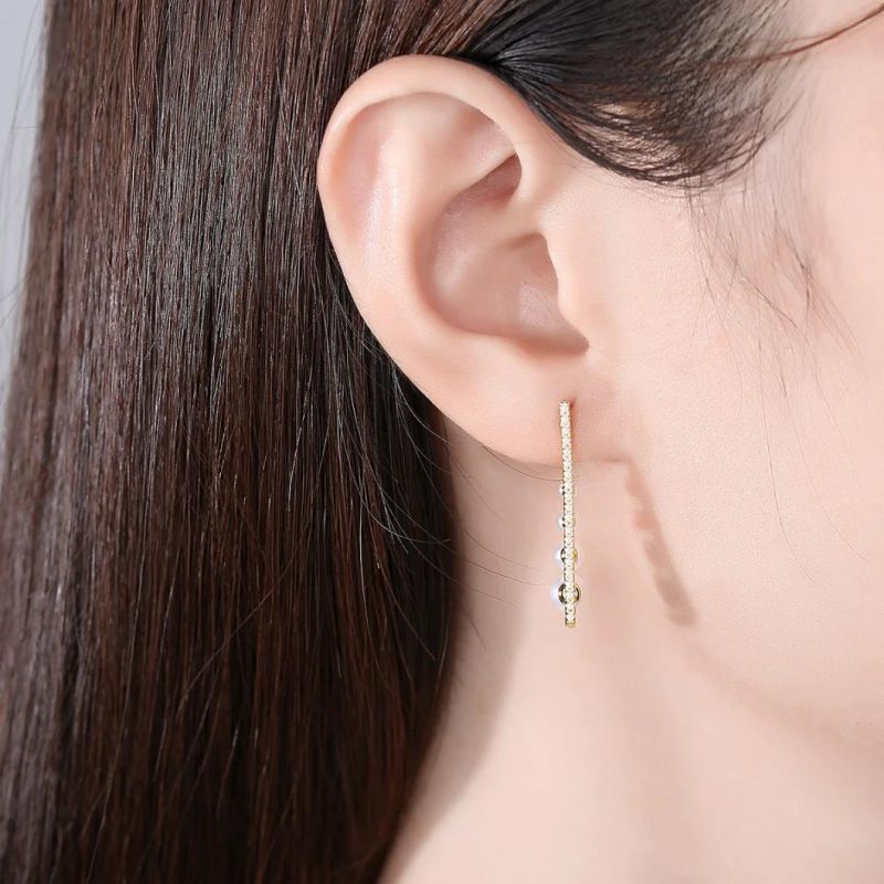 Long Earrings Shining Star Charm Earring with 5A Zircon