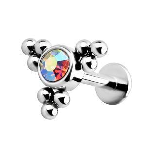 Wholesale 316L Surgical Steel Triple Ball Labret Piercing Stud Cartilage Earring Body Jewelry