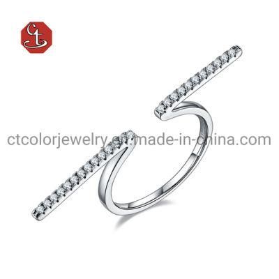 Fashion Jewelry Women and Men Hot Selling 925 Silver Simple Open Rings