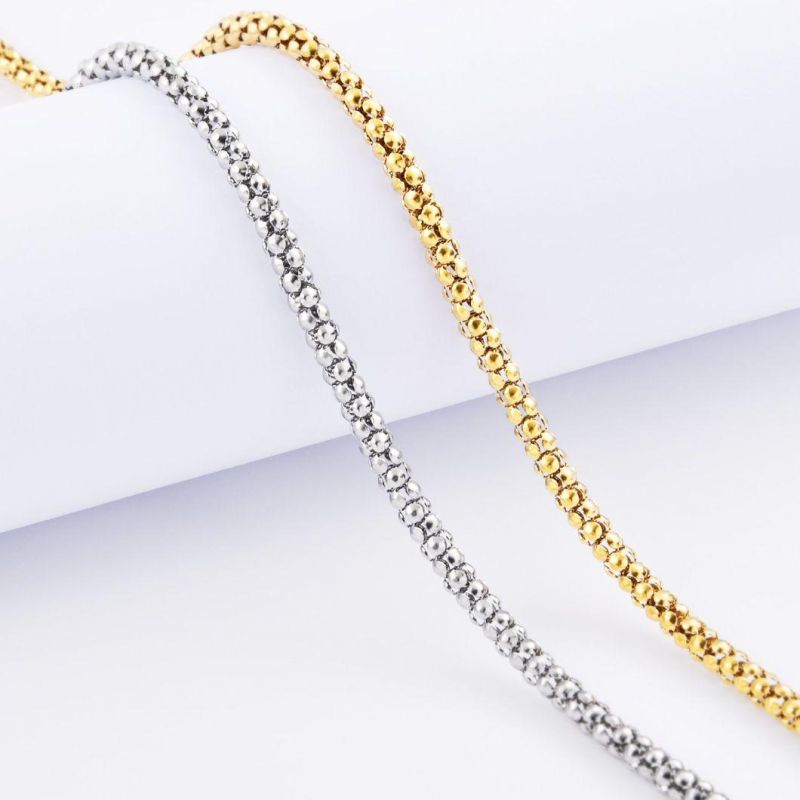 Manufacturer Fashion Jewelry Ladies Accessories Stainless Steel Pop Corn Chain Bracelet Fashion Jewellery Necklace for Handcraft Making