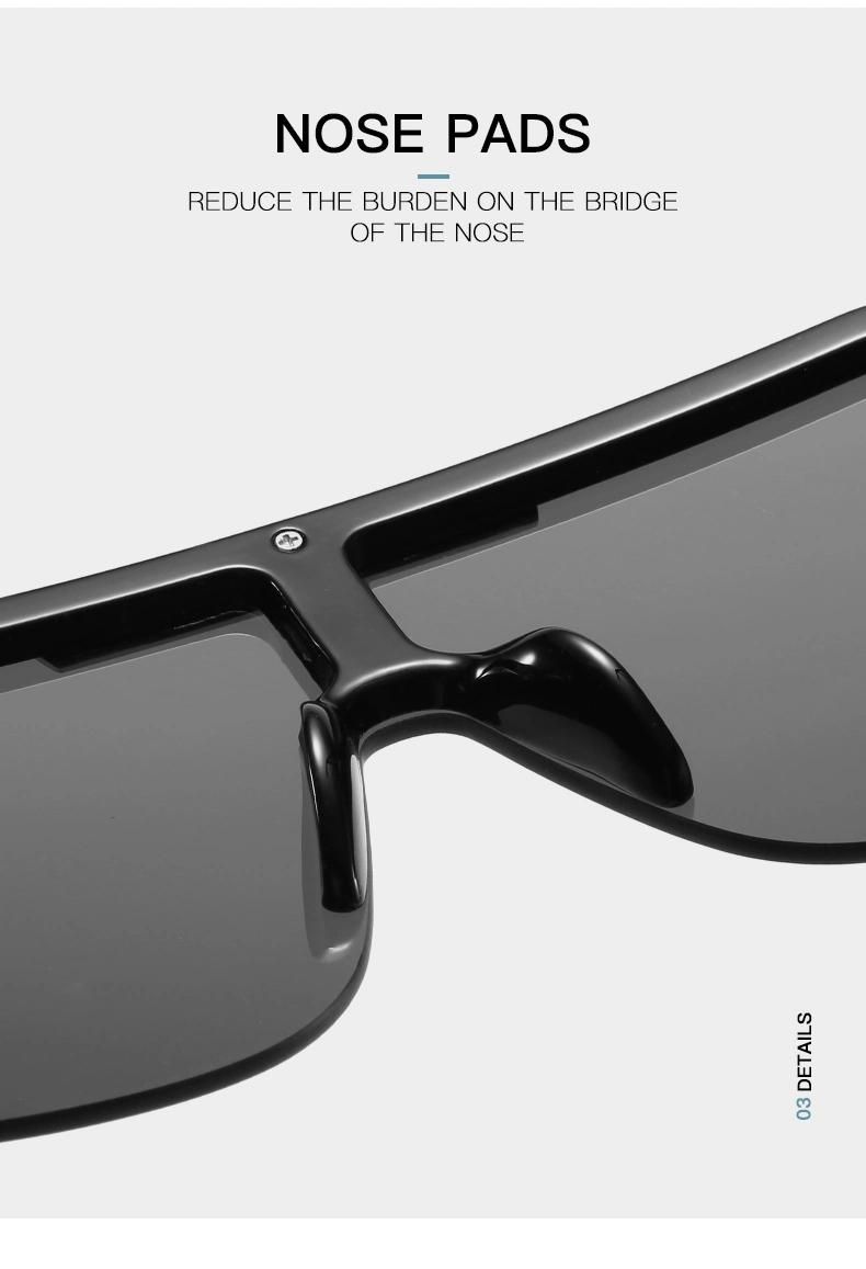 Lion Head One-Piece Sunglasses European and American Trend Big Frame Sunglasses Female Personality Hollow Temple Glasses