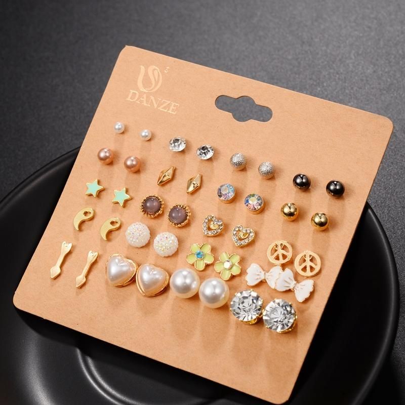 Wholease for Crystal Ear Studs Fashion Simulated Pearl Jewelry Earring