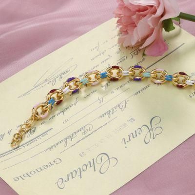 Glue Dripping Colorful Thick Chain Women&prime;s Bracelet
