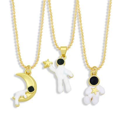 Cross-Border Hot-Selling Accessories Fashion Moon Astronaut Necklace