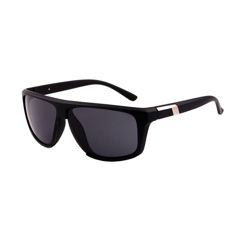 2017 Good Shape Black Sports Sunglasses with Silver Metal