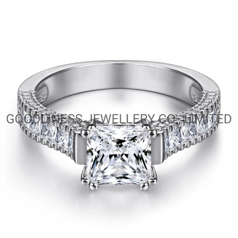 Stackable Silver Gold Filled CZ Diamond Proposal Anniversary Women Rings