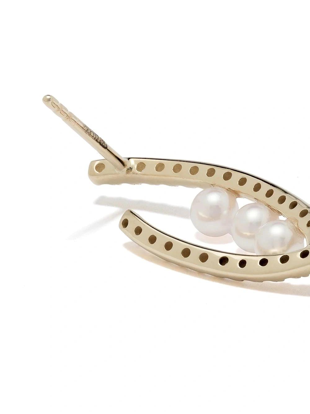 Fashion Temperament Zircon Inlaid Pearl Earrings Jewelry