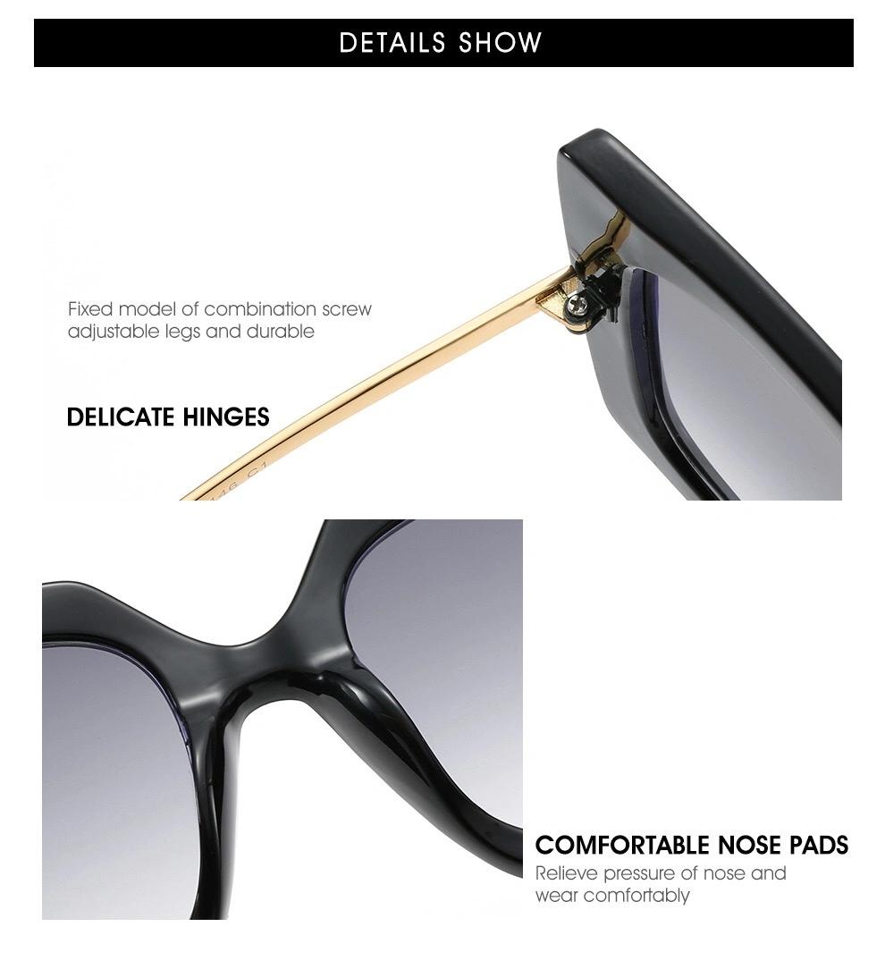 Maysun Fashion Square Sunglasses Plastic Frame Italy Design UV400 Polarized