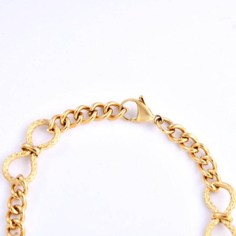 New Design 316L Stainless Steel 8 Crossed Curb Bracelet For Cloth Accessory With Strong Clasp