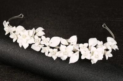 Bridal Wedding Ceramic Flower Hair Comb Headpiece Tiaras