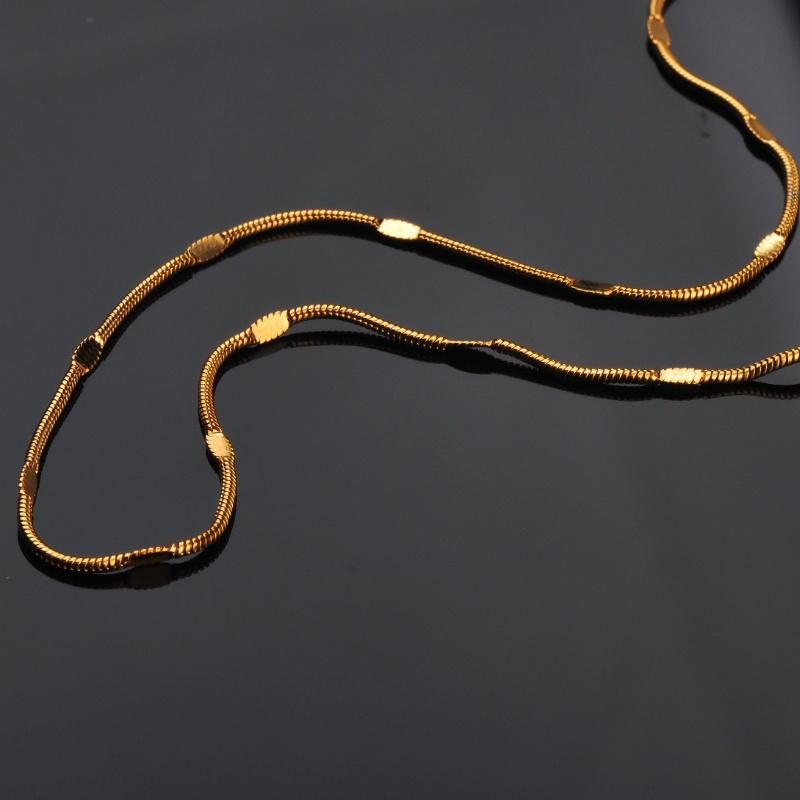 Fashion Accessories Stainless Steel Jewelry Round Snake Chain Embossed Necklace