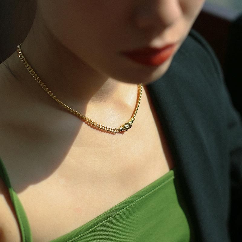 Fashion Simple Gold Buckle Necklace Jewelry