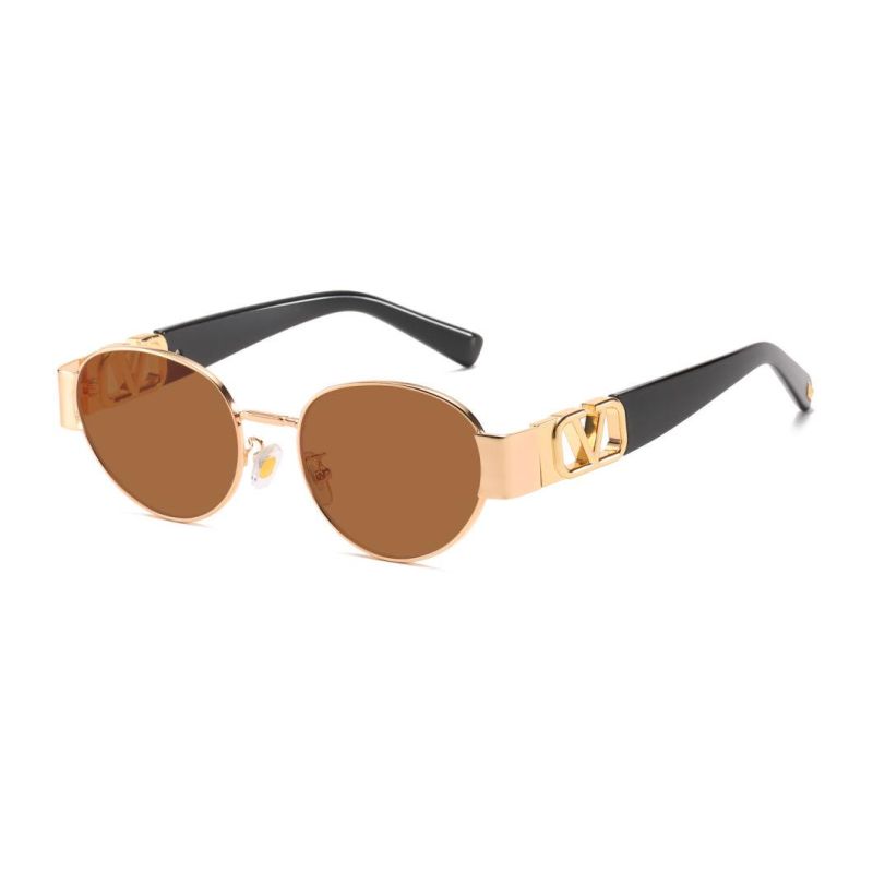 2020 Ready Made Vintage Oval Shape Metal Fashion Sunglasses