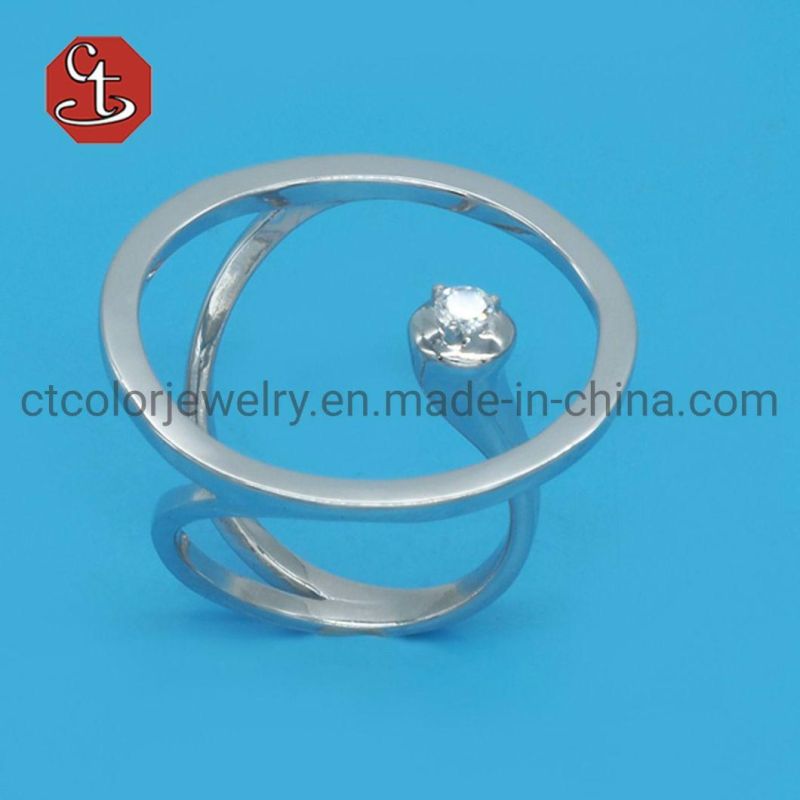 OL Design Fashion 925 Sterling Silver Ring Rose Gold Geometric Adjustable Rings For Women Girls Jewelry