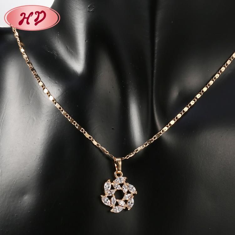 18K Gold Plated Fashion Women Costume Imitation Ring Bracelet Charm Jewelry with Earring, Pendant, Necklace Sets