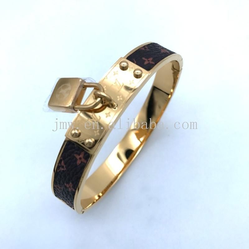 2022 New Design Custom Logo Stainless Steel Bracelet Wholesale Leather Bracelet Ladies