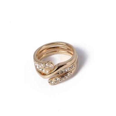 Universal Fashion Jewellery Irregular Glod Ring with Rhinestone