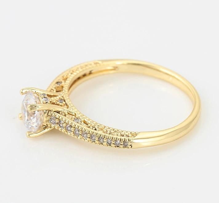 Unique Design Wedding Ring 14K Gold Plated Copper Alloy Jewelry