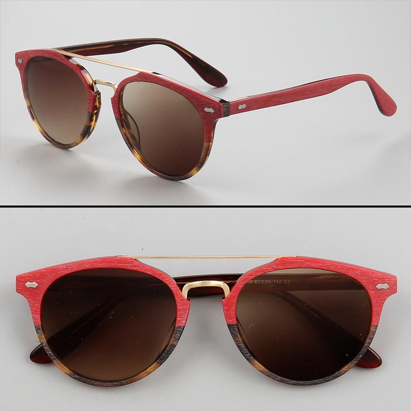Wood Wooden Sunglasses with Mirror Lens New