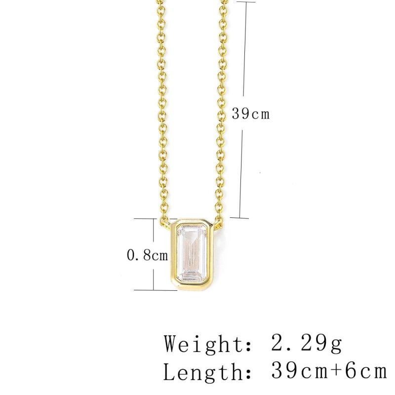 925 Sterling Silver Girls Jewelry Design Cubic Zirconia Necklace