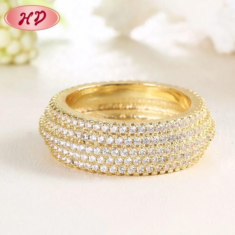 2020 Luxury 18K Gold Plated Personalized Custom Engagement Wedding Rings Women