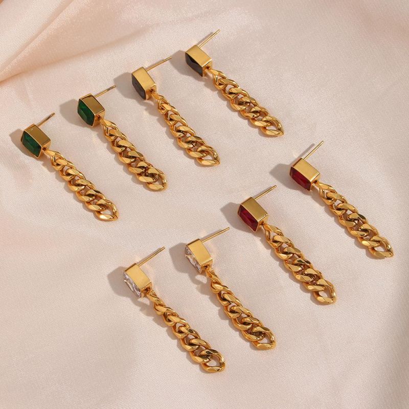 Manufacturer Custom Jewelry Tarnish Free Wholesale Luxury Statement Earring Set 14K 18K Gold Plated Stainless Steel Women Fashion Charm Earring