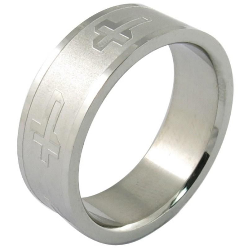 Sons Brushed Religious Stainless Steel Ring