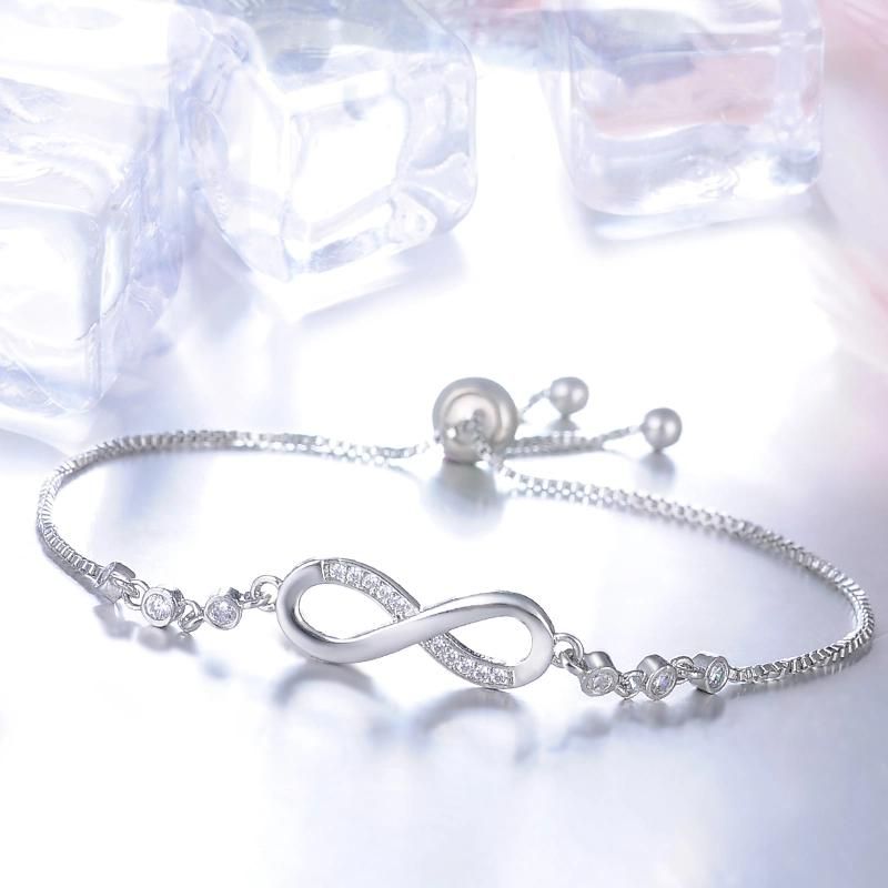 Charm Bracelets & Bangles Women Silver Color 8 Shape Bracelets Fashion Jewelry