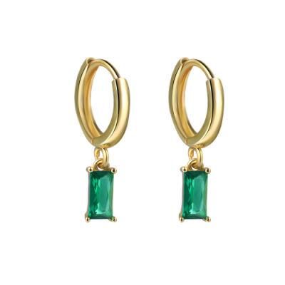 925 Sterling Silver Multicolor Birthstone Zircon Boho Earring Hoop Earrings Rainbow