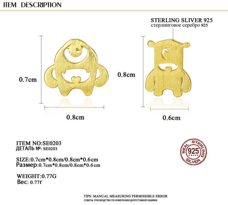Monster and Bear Shape Earrings Stud for The Youth