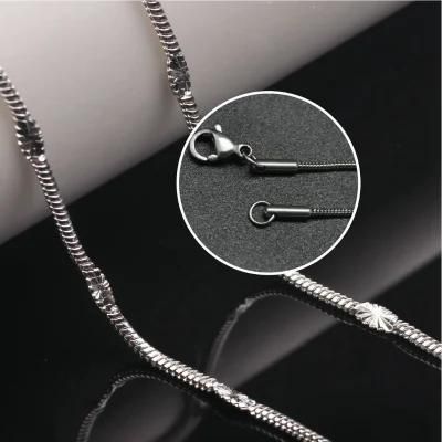 Popular Round Snake Chain Embossed Necklace for Stainless Steel Jewelry