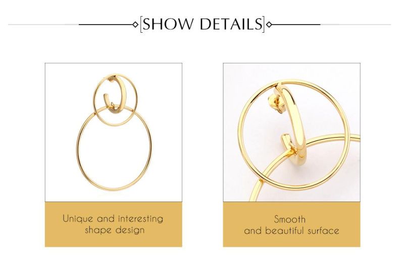 Geometric Retro Jewelry Metal Earring Open Circle Shape Earrings