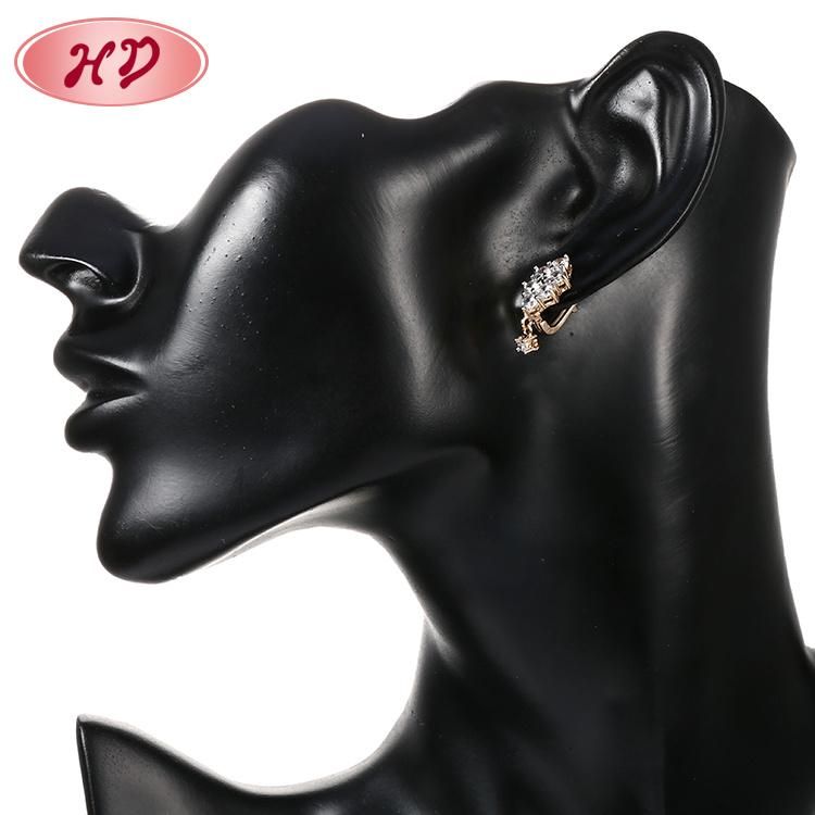 Fashion Costume Women Jewelry 14K 18K Gold Plated Imitation CZ Pearl Hoop Huggie Earring