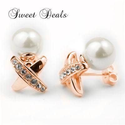 Fashion Jewelry Pearl Earrings Stud X Earrings